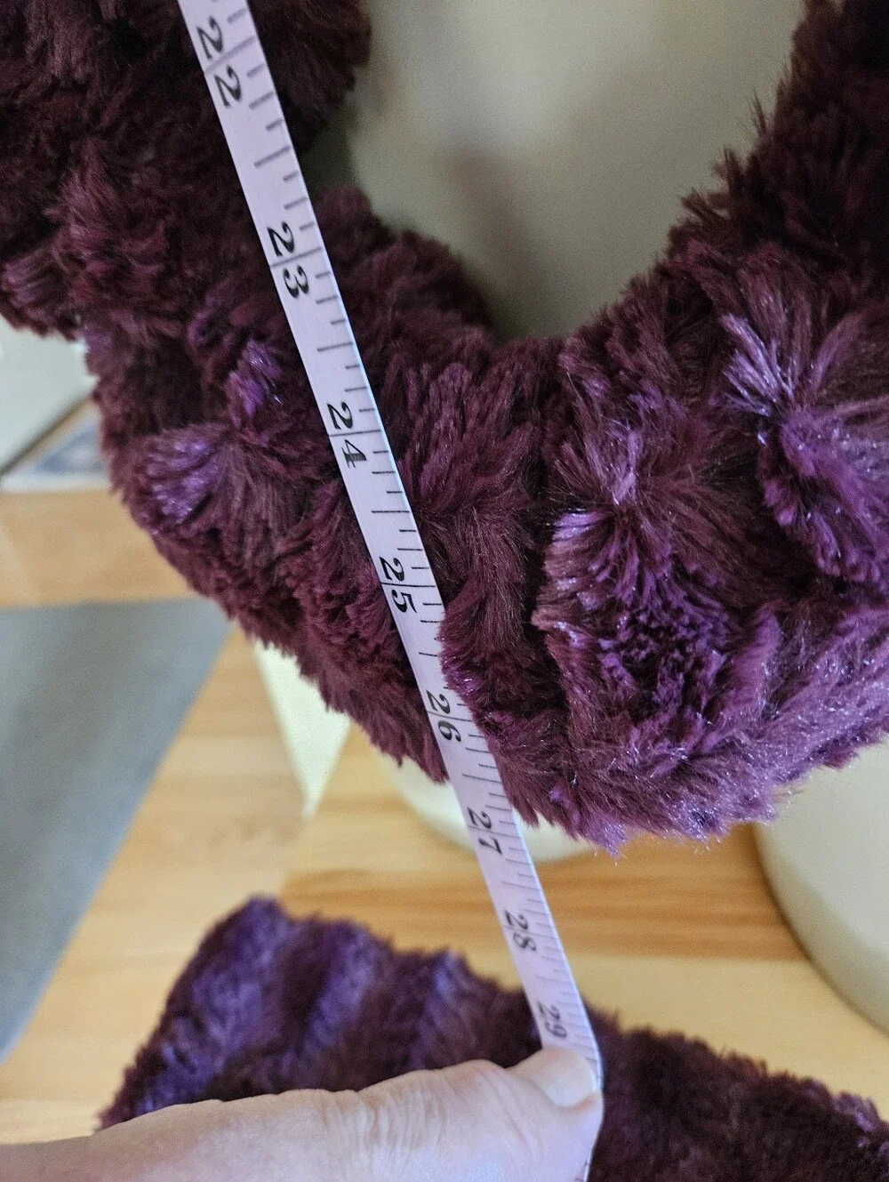 Women's Burgundy Faux-Fur Winter Scarf, Headband & Gloves Set Made By Avon